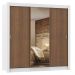 Guarda Roupa Casal Madesa Lyon 3 Portas de Correr com Espelho 2 Gavetas - Branco/Rustic