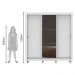 Guarda Roupa Casal Madesa Lyon 3 Portas de Correr com Espelho 2 Gavetas com Pés - Branco