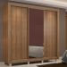 Guarda Roupa Casal Madesa Lyon 3 Portas de Correr com Espelho 2 Gavetas com Pés - Rustic