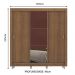 Guarda Roupa Casal Madesa Lyon 3 Portas de Correr com Espelho 2 Gavetas com Pés - Rustic