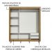 Guarda Roupa Casal Madesa Lyon 3 Portas de Correr com Espelho 2 Gavetas com Pés - Rustic/Branco