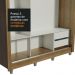 Guarda Roupa Casal Madesa Lyon 3 Portas de Correr com Espelho 2 Gavetas com Pés - Rustic/Branco