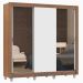 Guarda-Roupa Casal Madesa Lyon 3 Portas de Correr com Espelhos 2 Gavetas com Pés