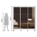 Guarda Roupa Casal Madesa Lyon 3 Portas de Correr de Espelho 2 Gavetas com Pés