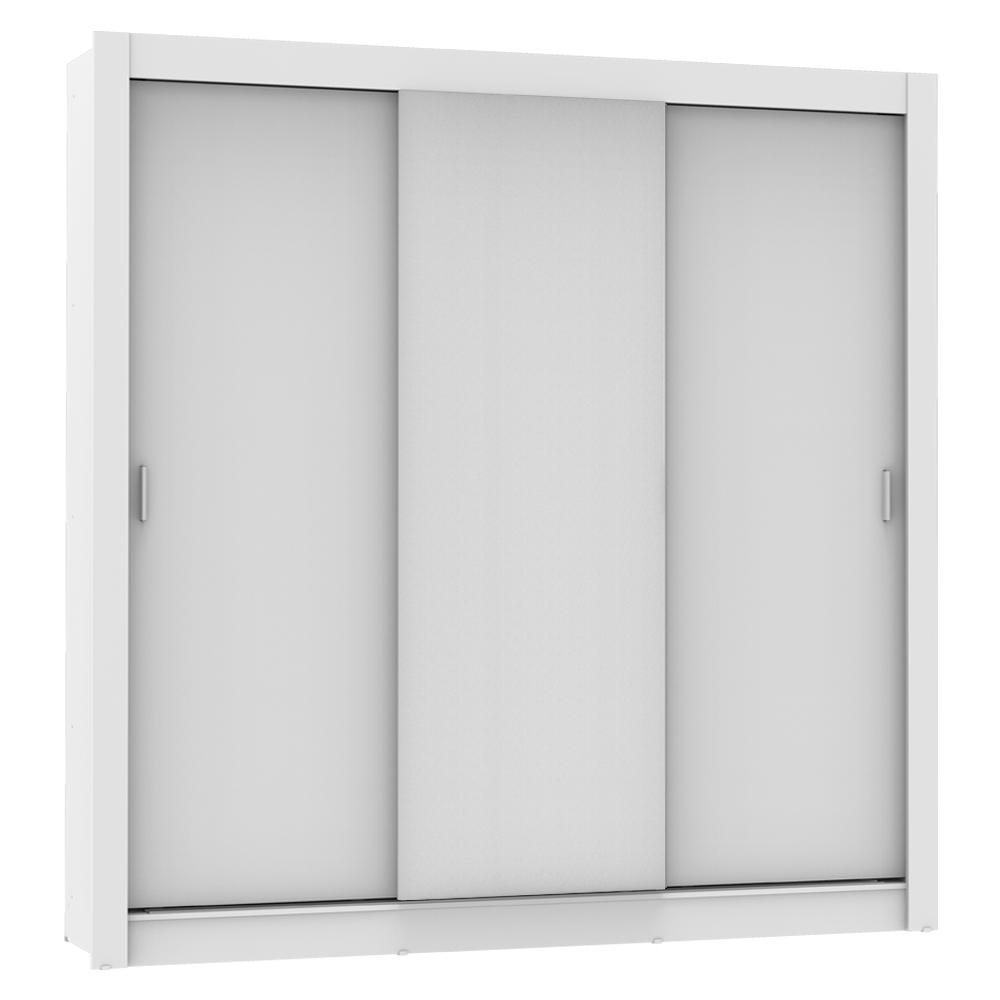 Guarda Roupa Casal Madesa Lyon Plus 3 Portas de Correr 4 Gavetas - Branco