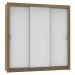 Guarda Roupa Casal Madesa Lyon Plus 3 Portas de Correr 4 Gavetas - Rustic/Branco