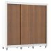 Guarda Roupa Casal Madesa Lyon Plus 3 Portas de Correr 4 Gavetas com Pés - Branco/Rustic