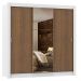 Guarda Roupa Casal Madesa Lyon Plus 3 Portas de Correr com Espelho 4 Gavetas - Branco/Rustic