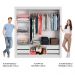 Guarda Roupa Casal Madesa Lyon Plus 3 Portas de Correr com Espelho 4 Gavetas - Branco/Rustic