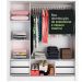 Guarda Roupa Casal Madesa Lyon Plus 3 Portas de Correr com Espelho 4 Gavetas - Branco/Rustic
