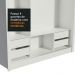 Guarda Roupa Casal Madesa Lyon Plus 3 Portas de Correr com Espelho 4 Gavetas - Branco/Rustic
