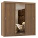 Guarda Roupa Casal Madesa Lyon Plus 3 Portas de Correr com Espelho 4 Gavetas - Rustic