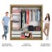 Guarda Roupa Casal Madesa Lyon Plus 3 Portas de Correr com Espelho 4 Gavetas - Rustic/Branco