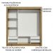 Guarda Roupa Casal Madesa Lyon Plus 3 Portas de Correr com Espelho 4 Gavetas - Rustic/Branco