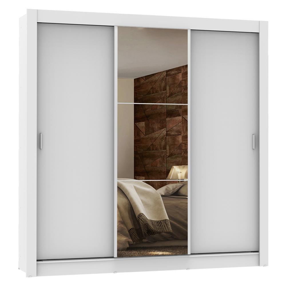 Guarda Roupa Casal Madesa Lyon Plus 3 Portas de Correr com Espelho 4 Gavetas