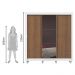 Guarda Roupa Casal Madesa Lyon Plus 3 Portas de Correr com Espelho 4 Gavetas com Pés - Branco/Rustic