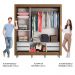 Guarda Roupa Casal Madesa Lyon Plus 3 Portas de Correr com Espelho 4 Gavetas com Pés - Rustic/Branco