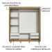 Guarda Roupa Casal Madesa Lyon Plus 3 Portas de Correr com Espelho 4 Gavetas com Pés - Rustic/Branco