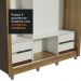 Guarda Roupa Casal Madesa Lyon Plus 3 Portas de Correr com Espelho 4 Gavetas com Pés - Rustic/Branco
