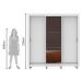 Guarda Roupa Casal Madesa Lyon Plus 3 Portas de Correr com Espelho 4 Gavetas com Pés