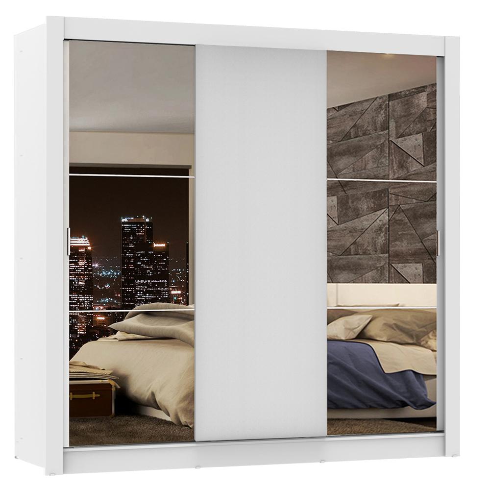 Guarda-Roupa Casal Madesa Lyon Plus 3 Portas de Correr com Espelhos 4 Gavetas