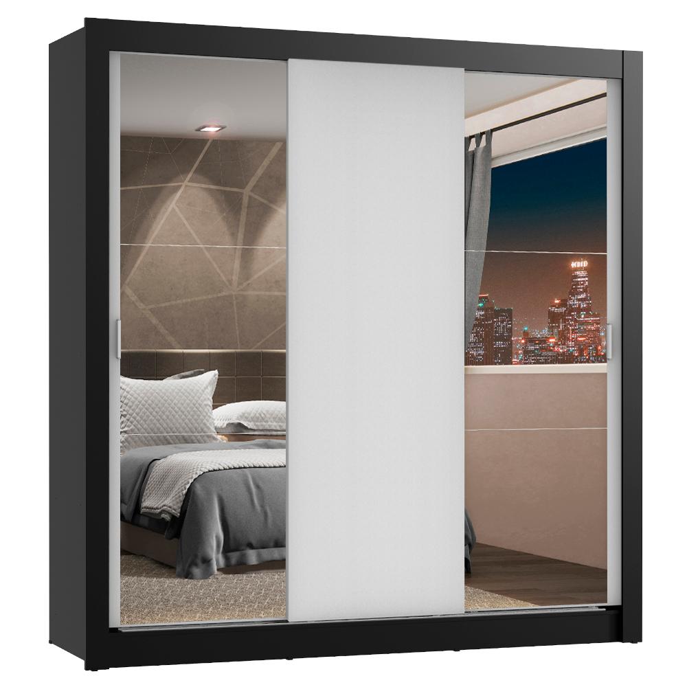 Guarda-Roupa Casal Madesa Lyon Plus 3 Portas de Correr com Espelhos 4 Gavetas