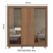 Guarda-Roupa Casal Madesa Lyon Plus 3 Portas de Correr com Espelhos 4 Gavetas com Pés