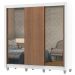 Guarda-Roupa Casal Madesa Lyon Plus 3 Portas de Correr com Espelhos 4 Gavetas com Pés