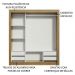 Guarda Roupa Casal Madesa Lyon Plus 3 Portas de Correr de Espelho 4 Gavetas - Rustic
