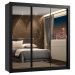 Guarda Roupa Casal Madesa Lyon Plus 3 Portas de Correr de Espelho 4 Gavetas