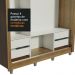 Guarda Roupa Casal Madesa Lyon Plus 3 Portas de Correr de Espelho 4 Gavetas com Pés - Rustic