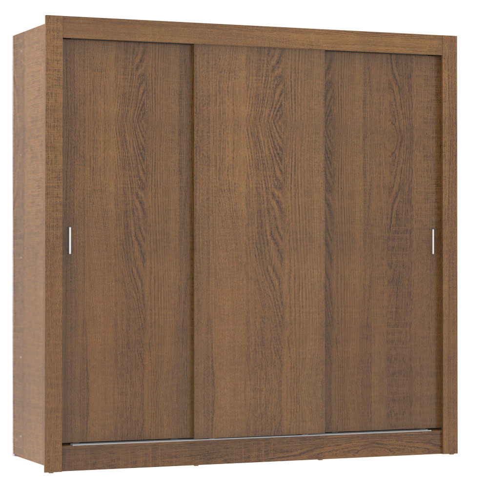 Guarda Roupa Casal Madesa Mônaco 3 Portas de Correr - Rustic