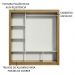 Guarda Roupa Casal Madesa Mônaco 3 Portas de Correr - Rustic/Branco