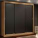 Guarda Roupa Casal Madesa Mônaco 3 Portas de Correr - Rustic/Preto