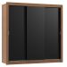 Guarda Roupa Casal Madesa Mônaco 3 Portas de Correr - Rustic/Preto