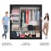 Guarda-Roupa Casal Madesa Mônaco 3 Portas de Correr com Espelho - Preto/Cinza