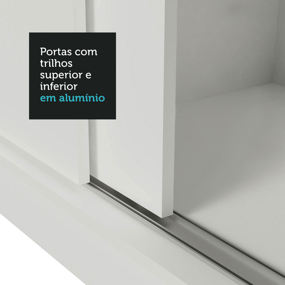 Guarda Roupa Casal Madesa Mônaco 3 Portas de Correr com Espelho