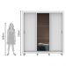 Guarda Roupa Casal Madesa Mônaco 3 Portas de Correr com Espelho com Pés - Branco