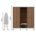 Guarda Roupa Casal Madesa Mônaco 3 Portas de Correr com Espelho com Pés - Branco/Rustic
