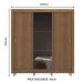 Guarda Roupa Casal Madesa Mônaco 3 Portas de Correr com Espelho com Pés - Rustic
