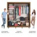 Guarda Roupa Casal Madesa Mônaco 3 Portas de Correr com Espelho com Pés - Rustic