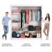 Guarda-Roupa Casal Madesa Mônaco 3 Portas de Correr com Espelhos - Branco/Cinza
