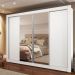 Guarda-Roupa Casal Madesa Montana 4 Portas de Correr com Espelho - Branco