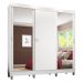 Guarda-Roupa Casal Madesa Napoli 3 Portas de Correr 2 Portas com Espelho com Pés - Branco