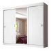 Guarda-Roupa Casal Madesa Napoli 3 Portas de Correr Central com Espelho - Branco