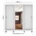 Guarda-Roupa Casal Madesa Napoli 3 Portas de Correr Central com Espelho com Pés - Branco