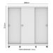 Guarda-Roupa Casal Madesa Napoli 3 Portas de Correr com Pés - Branco