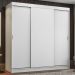 Guarda-Roupa Casal Madesa Reno 3 Portas de Correr - Branco