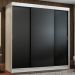 Guarda-Roupa Casal Madesa Reno 3 Portas de Correr - Branco/Preto