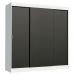 Guarda-Roupa Casal Madesa Reno 3 Portas de Correr - Branco/Preto